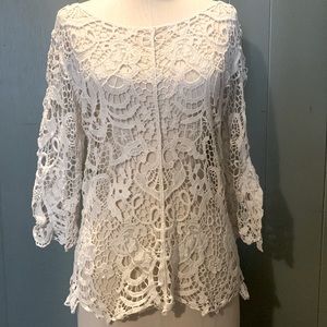 Crochet cream sweater